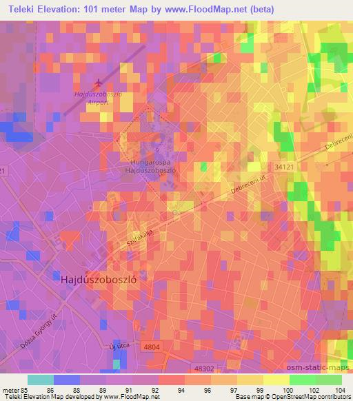 Teleki,Hungary Elevation Map