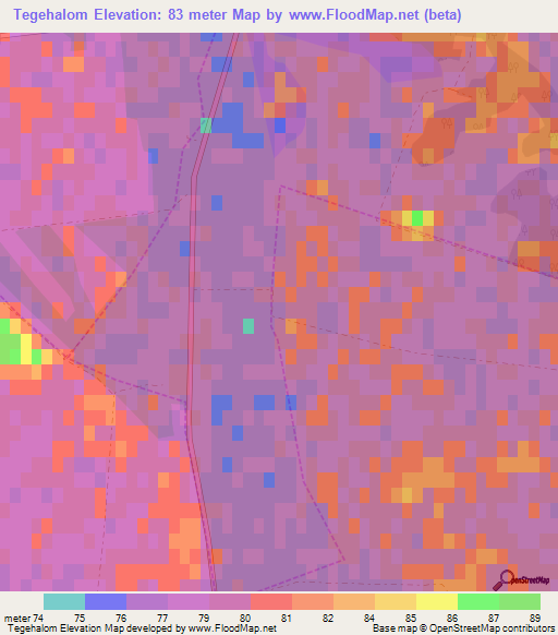 Tegehalom,Hungary Elevation Map