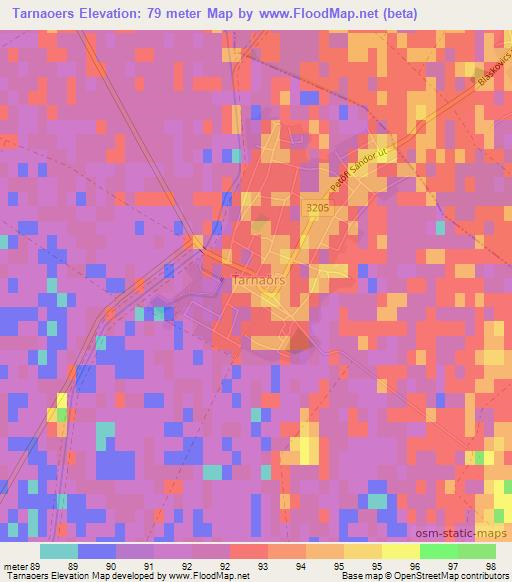 Tarnaoers,Hungary Elevation Map