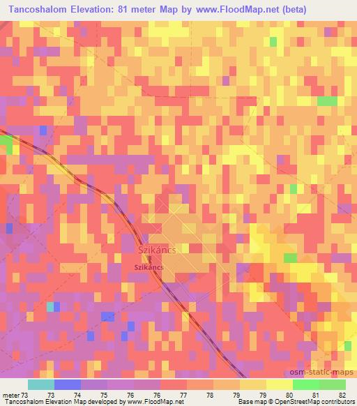 Tancoshalom,Hungary Elevation Map