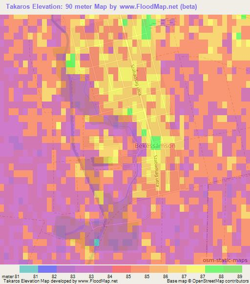 Takaros,Hungary Elevation Map