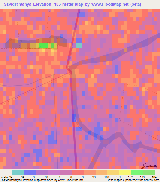 Szvidrantanya,Hungary Elevation Map