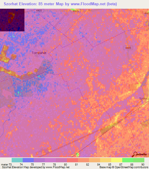 Szorhat,Hungary Elevation Map