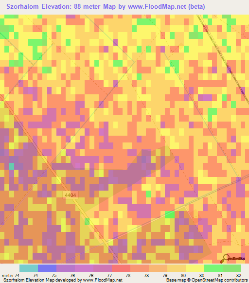 Szorhalom,Hungary Elevation Map