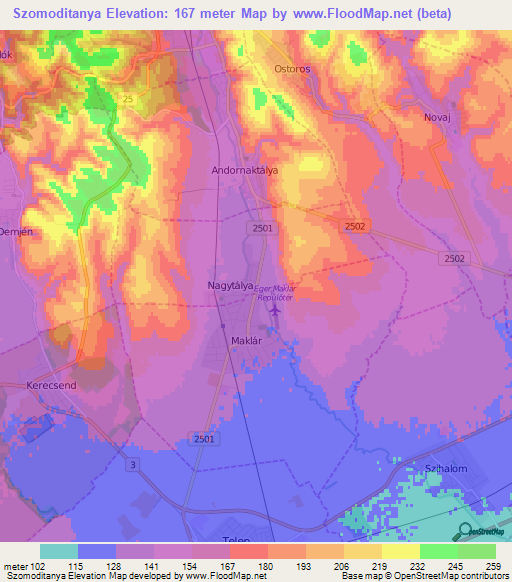Szomoditanya,Hungary Elevation Map
