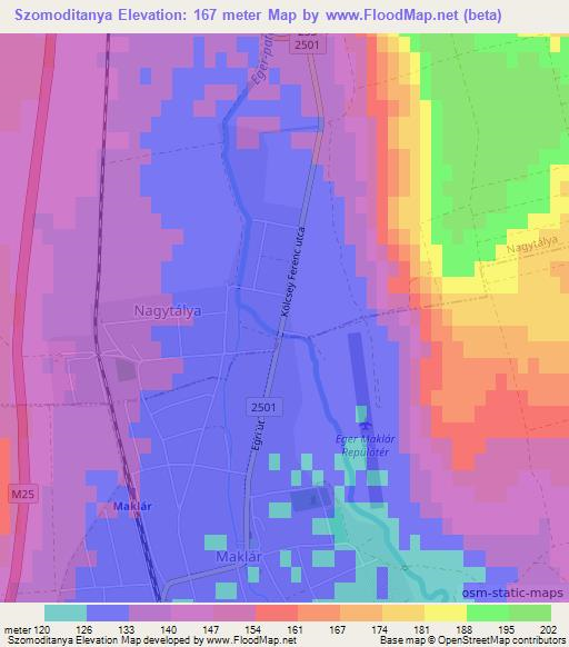 Szomoditanya,Hungary Elevation Map