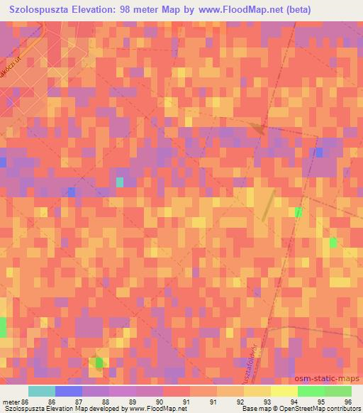 Szolospuszta,Hungary Elevation Map