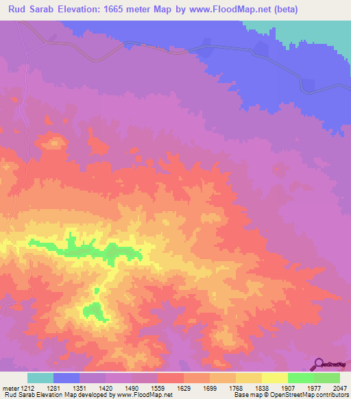 Rud Sarab,Iran Elevation Map