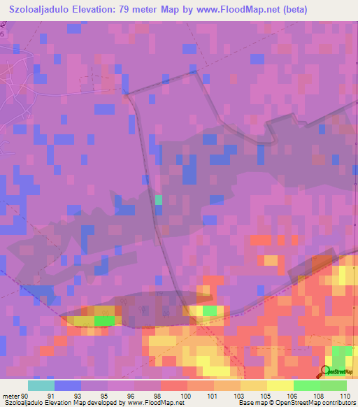 Szoloaljadulo,Hungary Elevation Map