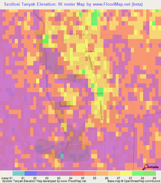 Szollosi Tanyak,Hungary Elevation Map