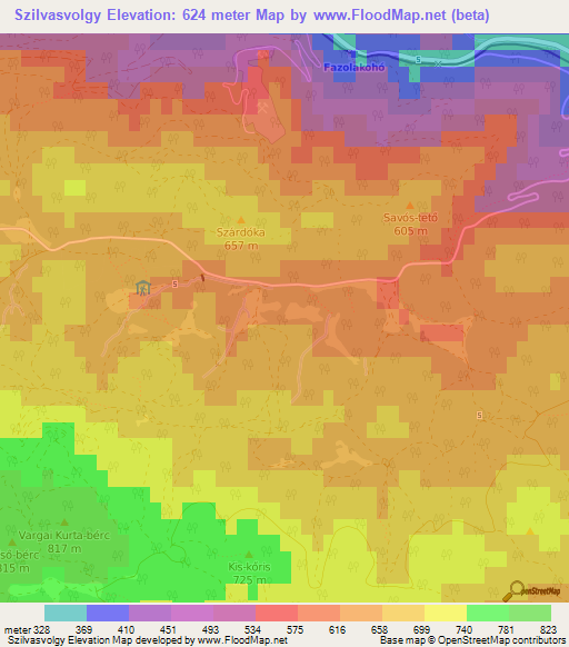 Szilvasvolgy,Hungary Elevation Map