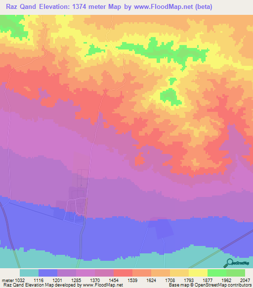 Raz Qand,Iran Elevation Map