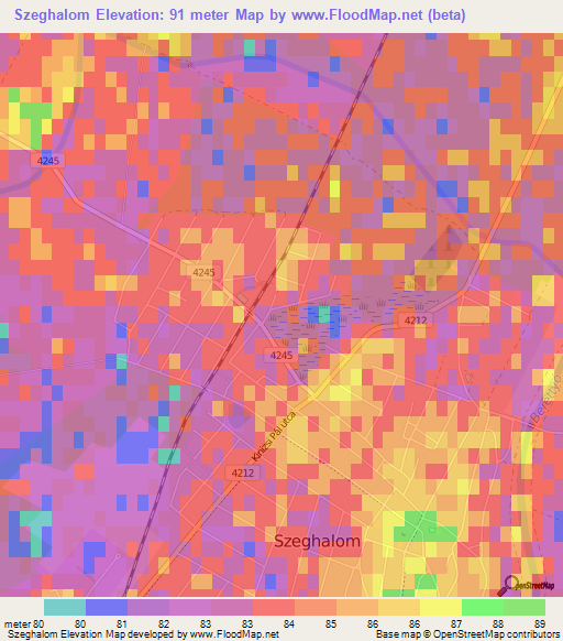 Szeghalom,Hungary Elevation Map