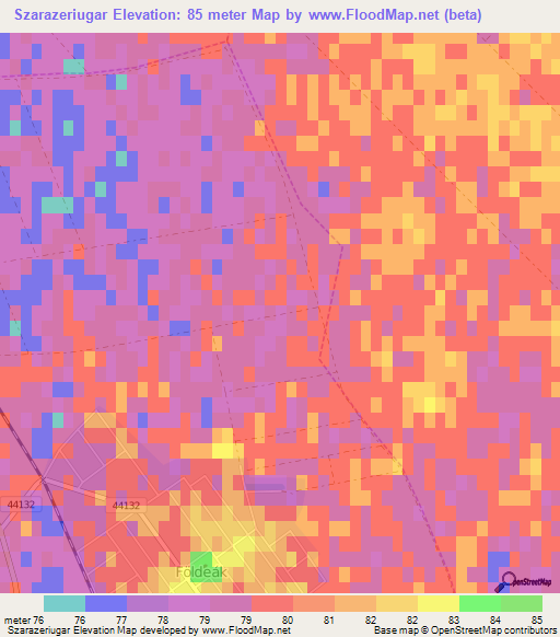 Szarazeriugar,Hungary Elevation Map