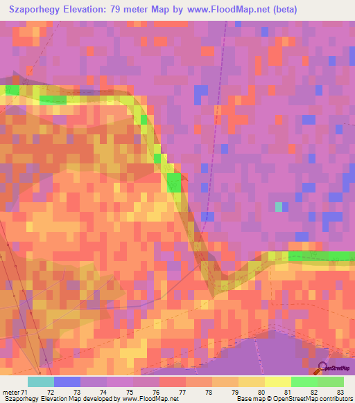 Szaporhegy,Hungary Elevation Map