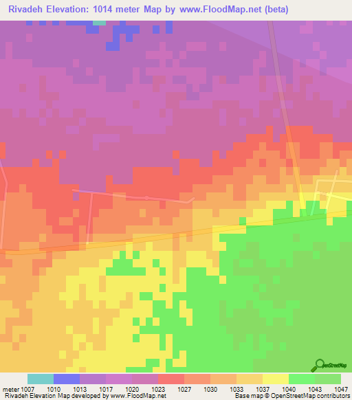 Rivadeh,Iran Elevation Map
