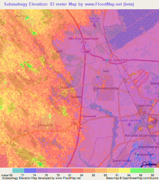 Subasahegy,Hungary Elevation Map