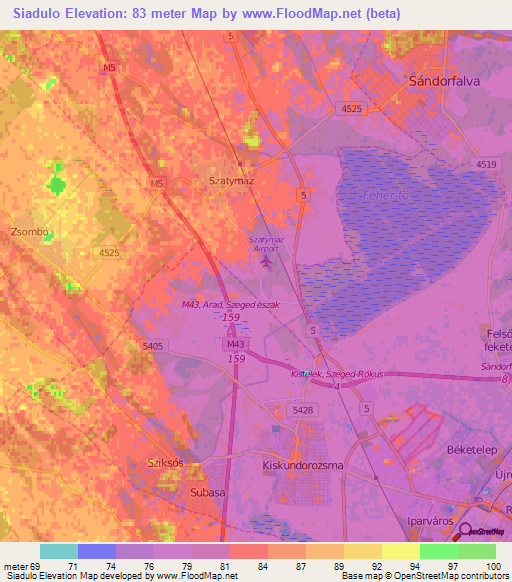 Siadulo,Hungary Elevation Map