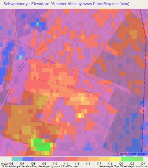 Schwartztanya,Hungary Elevation Map