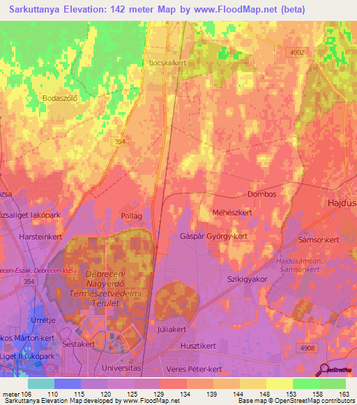 Sarkuttanya,Hungary Elevation Map