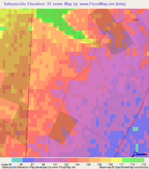 Safaryszollo,Hungary Elevation Map