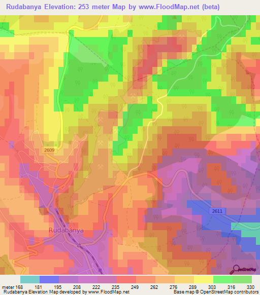 Rudabanya,Hungary Elevation Map