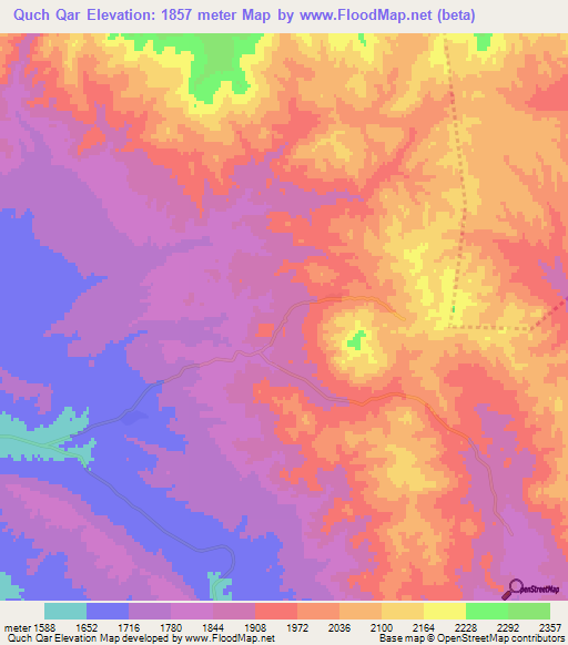 Quch Qar,Iran Elevation Map