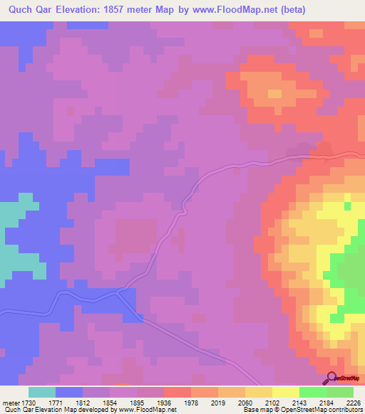 Quch Qar,Iran Elevation Map