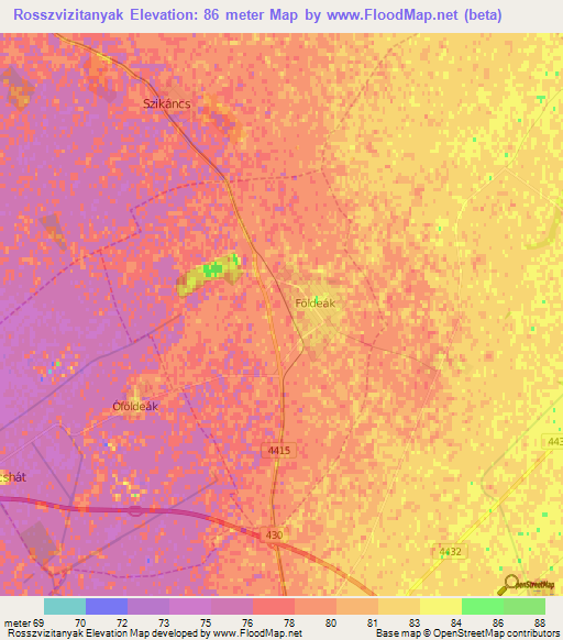 Rosszvizitanyak,Hungary Elevation Map