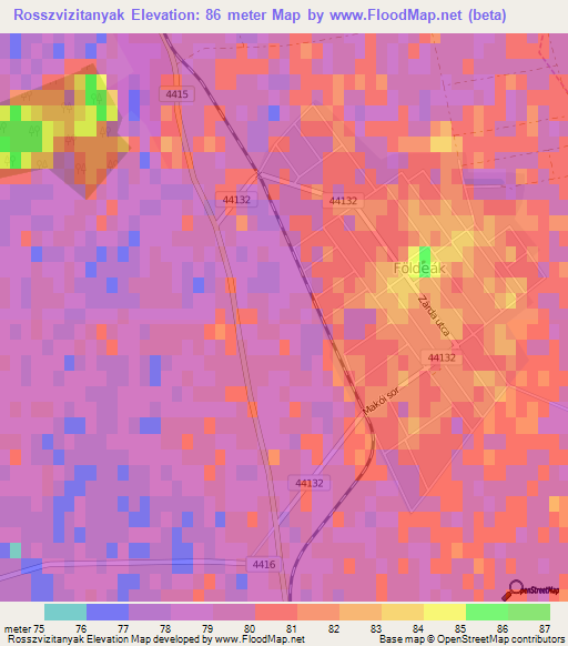 Rosszvizitanyak,Hungary Elevation Map