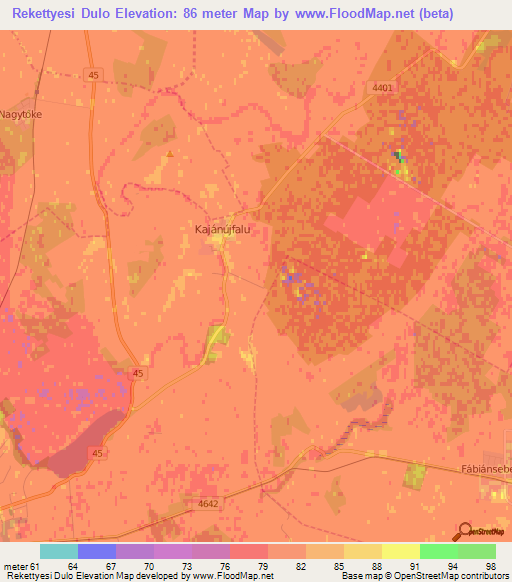 Rekettyesi Dulo,Hungary Elevation Map