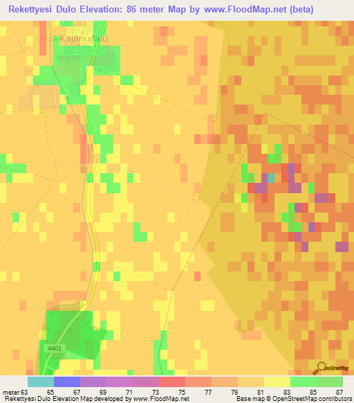 Rekettyesi Dulo,Hungary Elevation Map