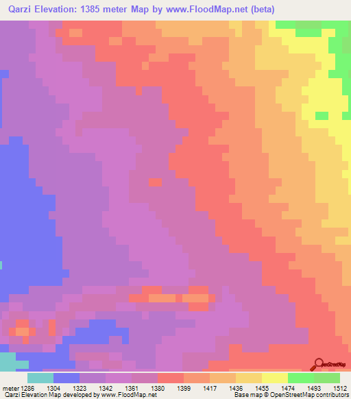 Qarzi,Iran Elevation Map