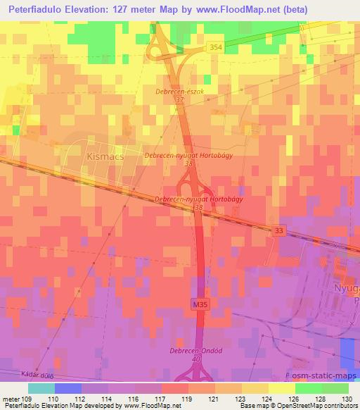 Peterfiadulo,Hungary Elevation Map