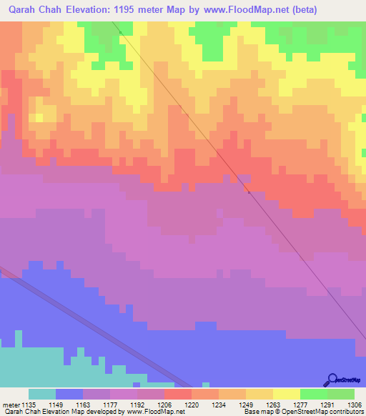 Qarah Chah,Iran Elevation Map