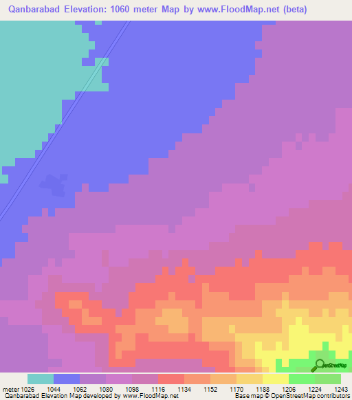 Qanbarabad,Iran Elevation Map