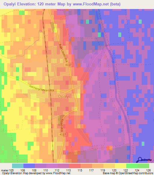 Opalyi,Hungary Elevation Map