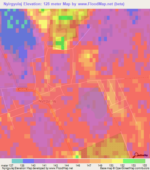 Nyirgyulaj,Hungary Elevation Map