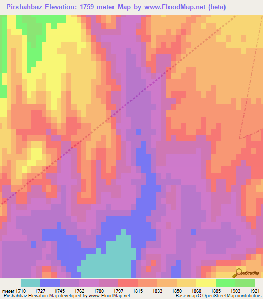 Pirshahbaz,Iran Elevation Map
