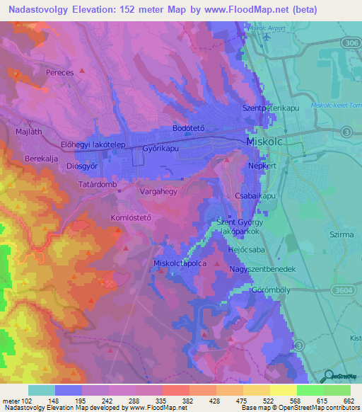 Nadastovolgy,Hungary Elevation Map