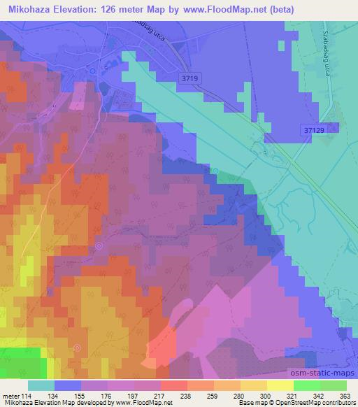 Mikohaza,Hungary Elevation Map