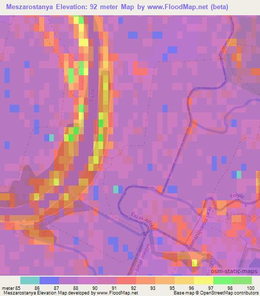 Meszarostanya,Hungary Elevation Map