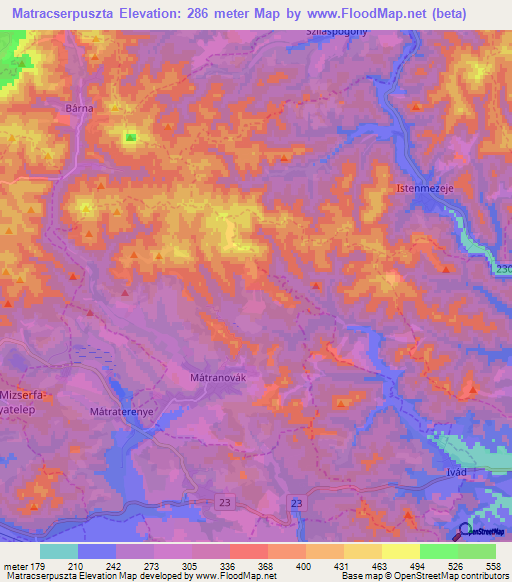 Matracserpuszta,Hungary Elevation Map