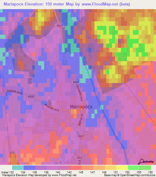 Mariapocs,Hungary Elevation Map