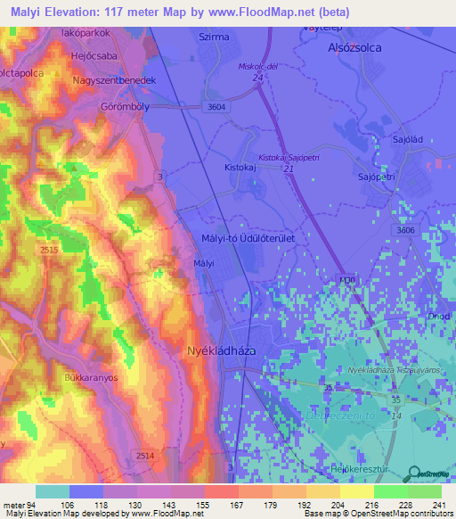 Malyi,Hungary Elevation Map