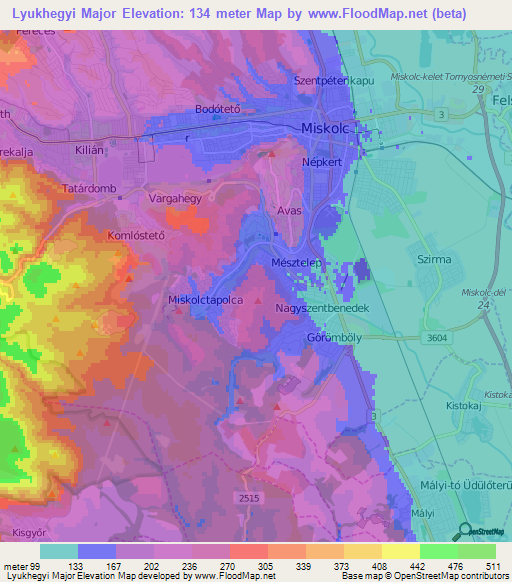 Lyukhegyi Major,Hungary Elevation Map