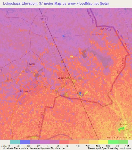 Lokoshaza,Hungary Elevation Map