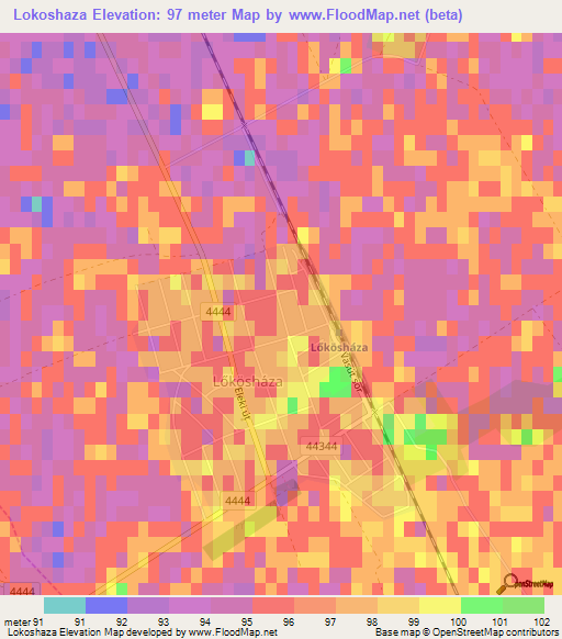 Lokoshaza,Hungary Elevation Map