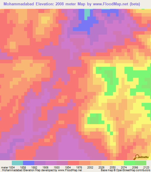 Mohammadabad,Iran Elevation Map