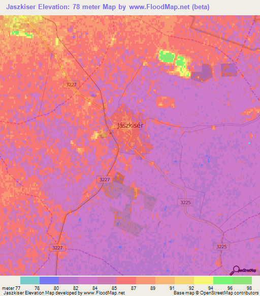 Jaszkiser,Hungary Elevation Map